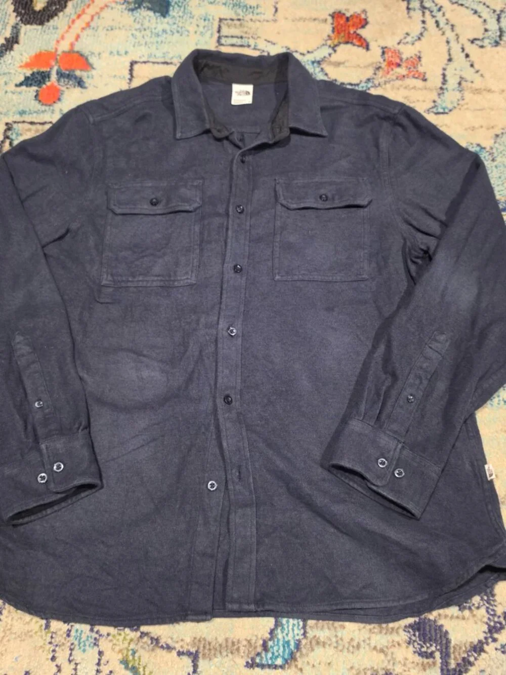 The North Face Navy Button Up Shirt Long Sleeve XL